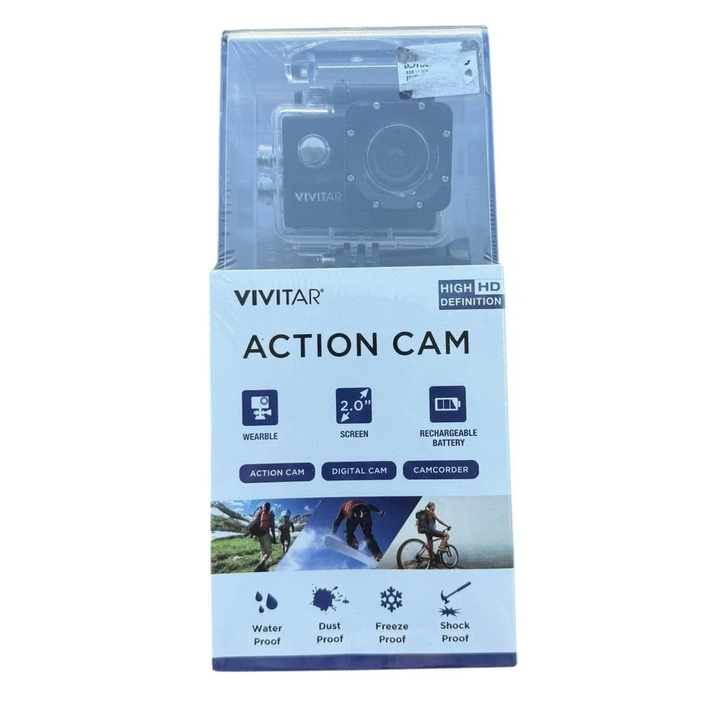 Vivitar Action Camera Unisex OS Black NEW HD Waterproof DVR781HD Wearable Cam